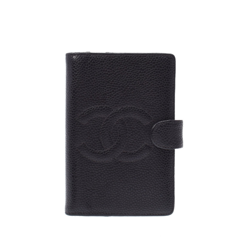 CHANEL Chanel mini pocketbook cover black women's caviar skin pocketbook Cover B rank used silver storehouse