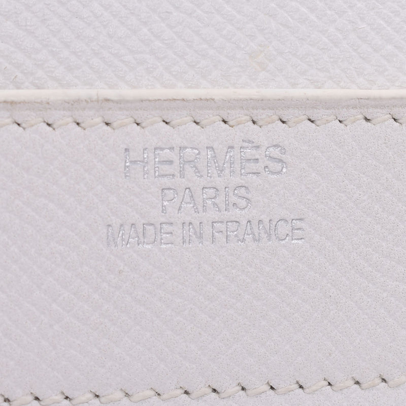 HERMES Hermes Kelly Depeche 38 white silver metal fittings L l inscription(circa 2008) men's Vo Epson business bag B rank used silver