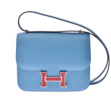 HERMES エルメス コンスタンス3 ミニ ブルーノール ルージュクー金具 D刻印(2019年頃) レディース ヴォーエプソン ショルダーバッグ 新品 銀蔵