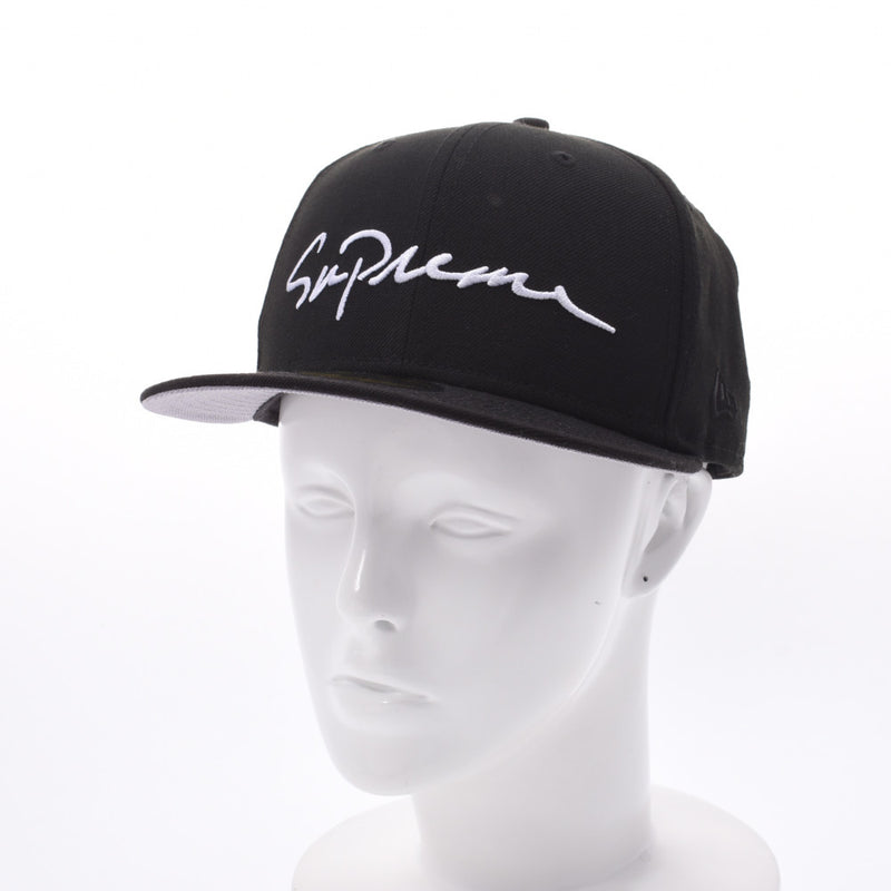 Supreme Supreme New Era Classic Script 58.7cm Black Men' s Wool 100 % Cap A Rank Used Ginzō