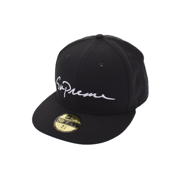 Supreme Supreme New Era Classic Script 58.7cm Black Men' s Wool 100 % Cap A Rank Used Ginzō