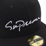 Supreme Supreme New Era Classic Script 58.7cm Black Men' s Wool 100 % Cap A Rank Used Ginzō