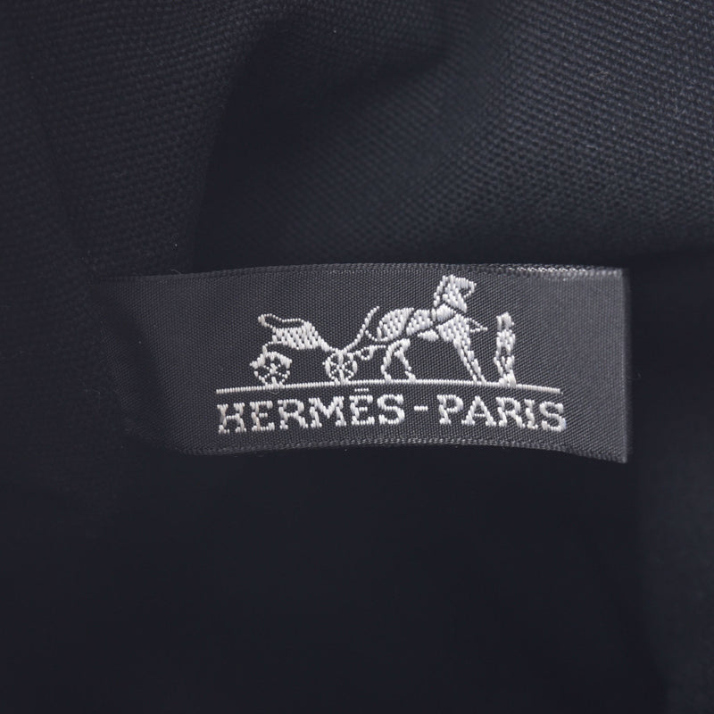 HERMES エルメス サクソー グレー/黒 ユニセックス キャンバス ハンドバッグ Bランク 中古 銀蔵