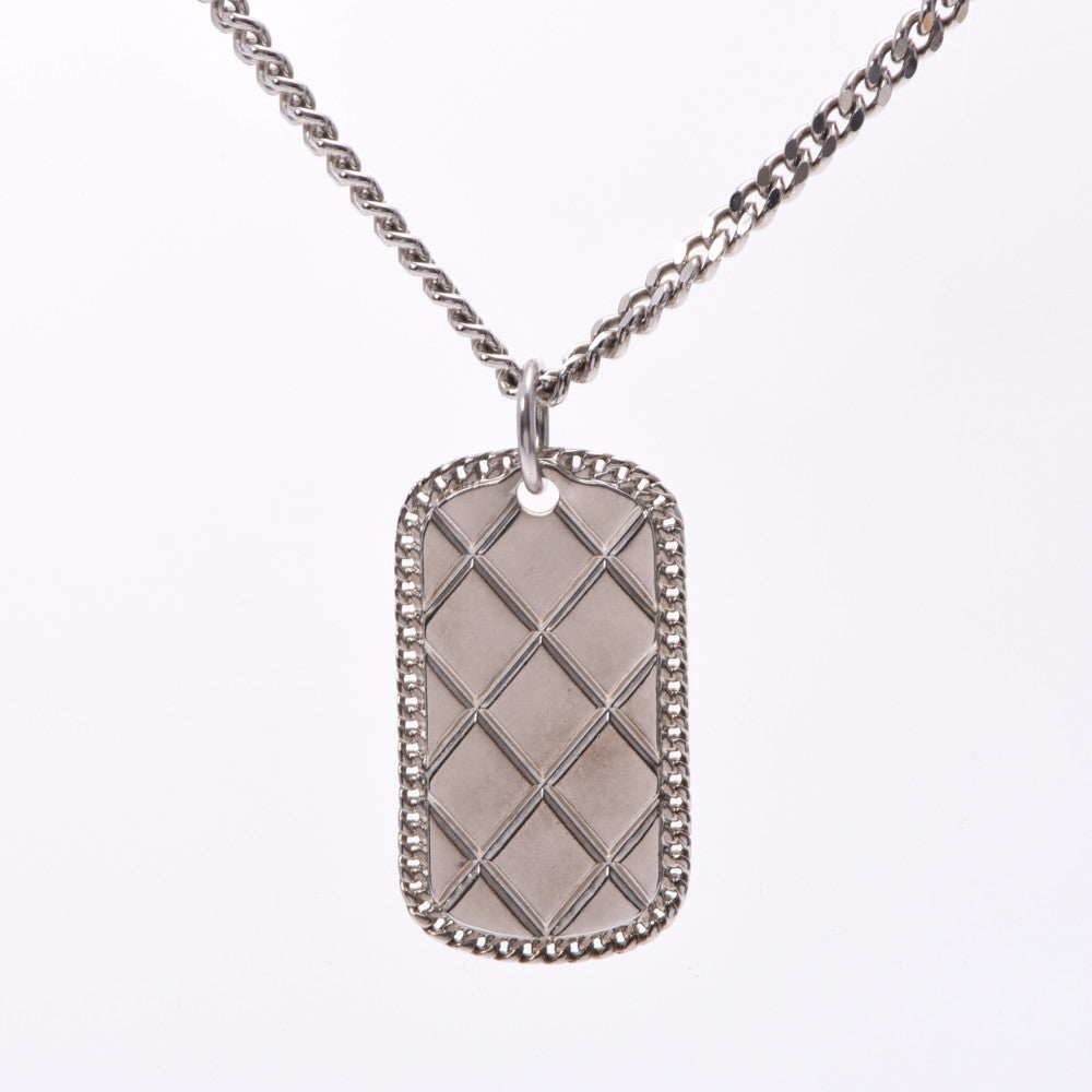 CHANEL シルバー プレートネックレス CHANEL】シャネル CC シルバー メタル ネックレス (CHANEL