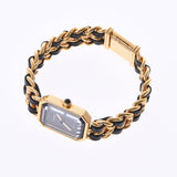 CHANEL CHANEL Purmiere Size L Women's GP/Leather Watch Quartz Black Dial A Rank Used Ginzo