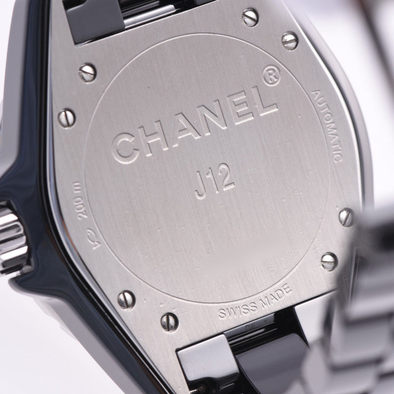 CHANEL CHANEL J12 38mm 12P Diamond New Buckle H1626 Men's Black Ceramic /SS Watch Automatic Winding Black Dial AB Rank Used Ginzo