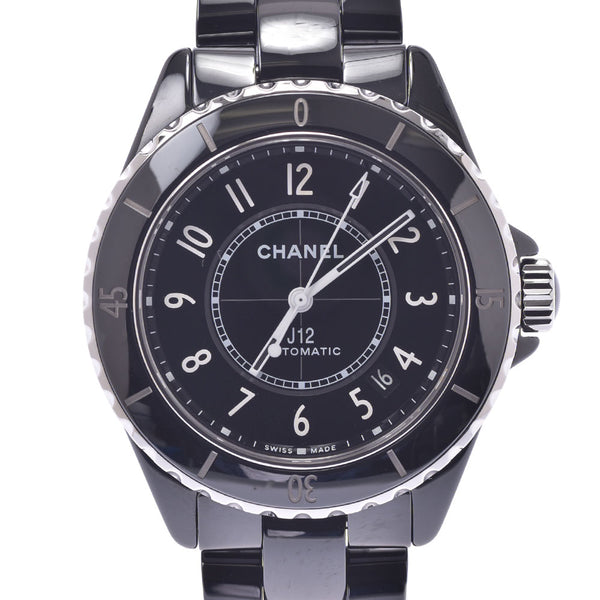CHANEL CHANEL J12 Backske H5697 Men's Black Ceramic / SS Watch Automatic Winding Black Dial A Rank Used Ginzo