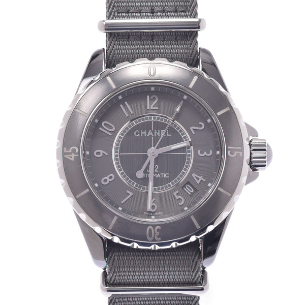 CHANEL Chanel J12 chromatic 38mm H4187 men's ceramic / nylon watch self-winding gray dial A rank used Ginzo