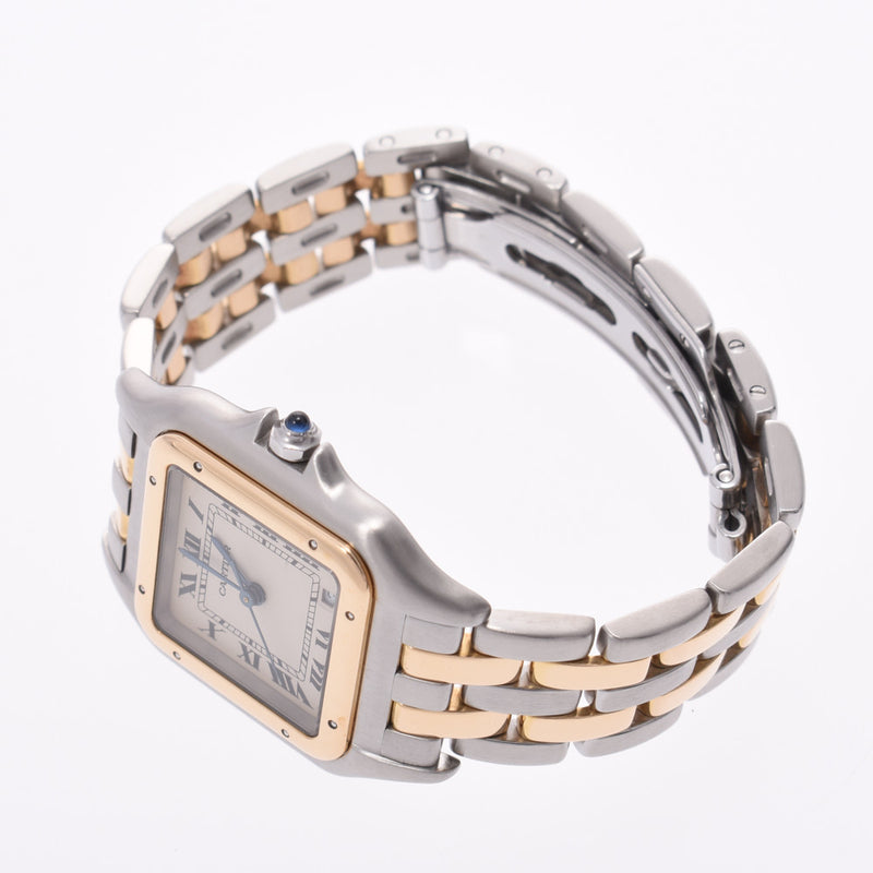 CARTIER Cartier Panther MM 2 Row W25028B6 Ladies YG / SS Watch Quartz Ivory Dial A Rank Used Ginzo