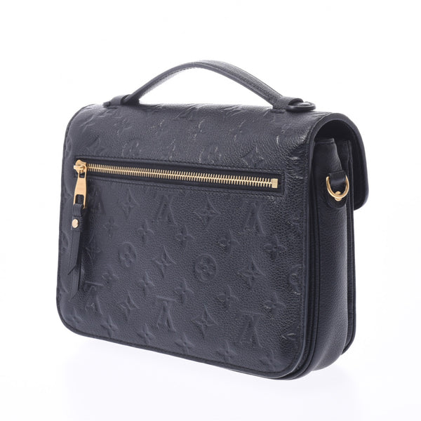 LOUIS Vuitton Louis Vuitton monogram ampoule pochette Métis 2Way bag black M41487 unisex leather handbag AB rank used silver stock