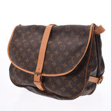 LOUIS VUITTON ルイヴィトン モノグラム ソミュール35 ブラウン M42254 ユニセックス モノグラムキャンバス ショルダーバッグ Bランク 中古 銀蔵