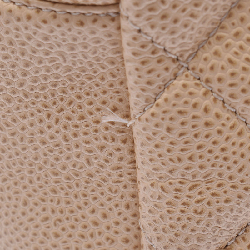 CHANEL Chanel Matrasse PTT Petit Time Rest Tote Bag Beige Gold Metal Fittings Women's Caviar Skin Handbag B Rank Used Ginzo