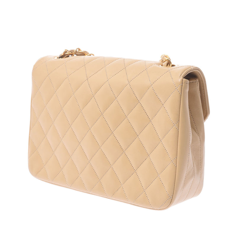 Chanel Chanel Matrasse Chain Shoulder Bag Beige Gold Bracket Ladies Lamskin Shoulder Bag A-Rank Used Silgrin