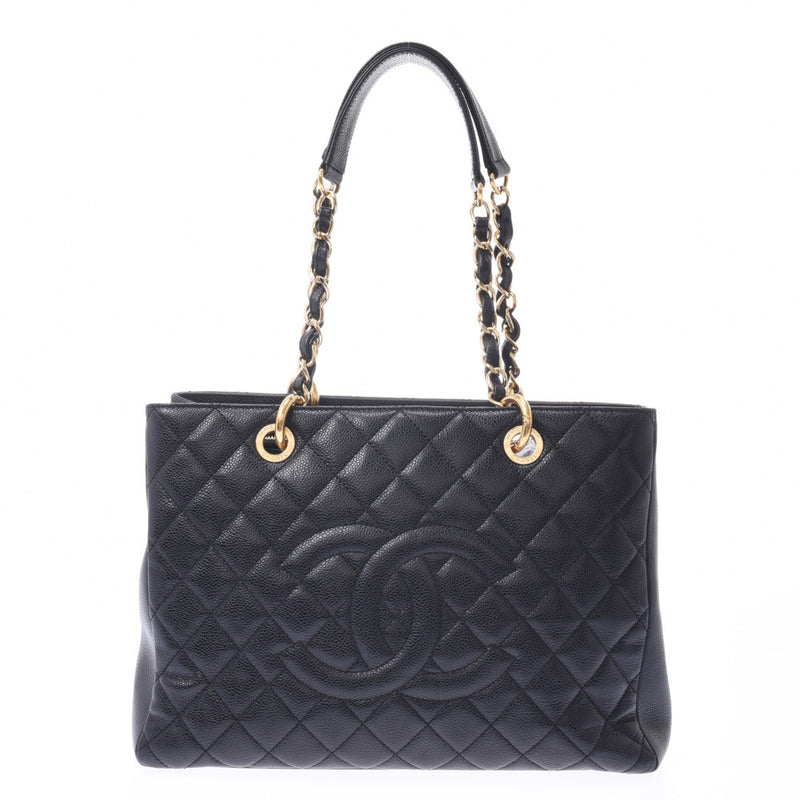 CHANEL Chanel matrasse GST tote black gold fittings women's caviar skin tote bag AB rank used silver storehouse