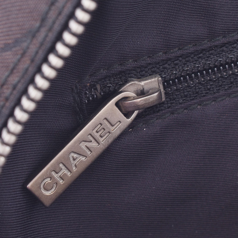CHANEL Chanel new Travel Line Mini Boston Maron ladies nylon/leather handbag AB rank used silver