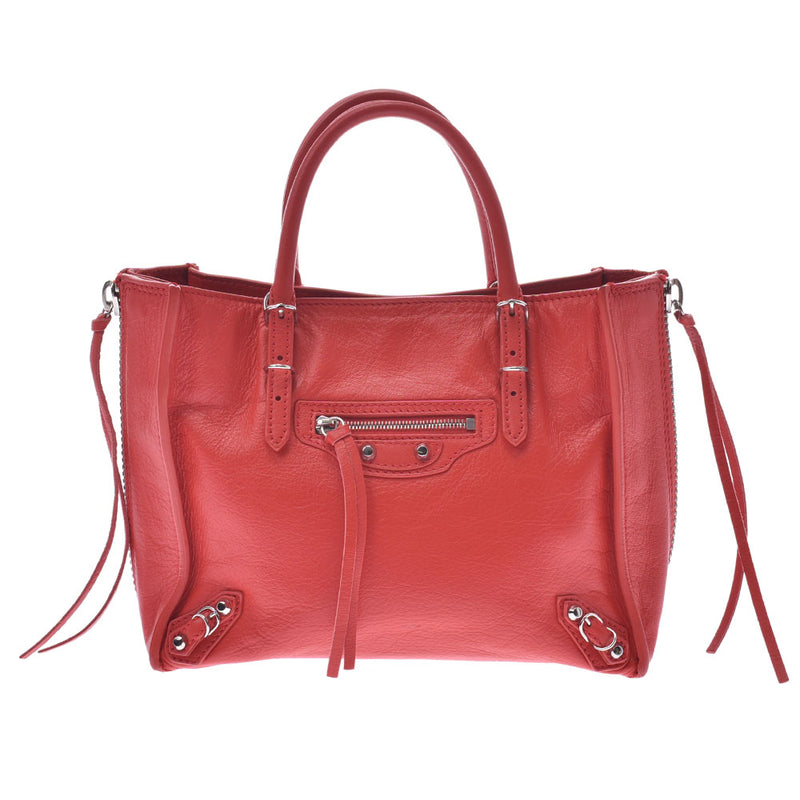 Balenciaga Paper Mini 2WAY Bag Red Ladies Calf Handbag BALENCIAGA ...