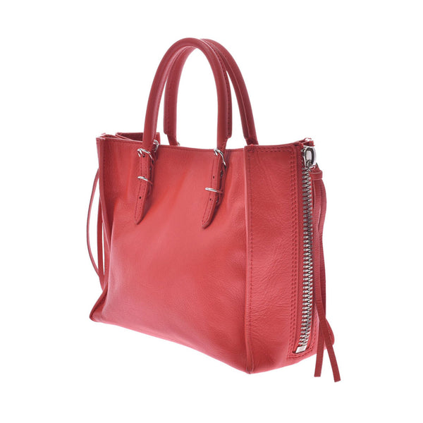 BALENCIAGA Balenciaga Paper Mini 2WAY Bag Red Ladies Calf Handbag AB Rank Used Ginzo