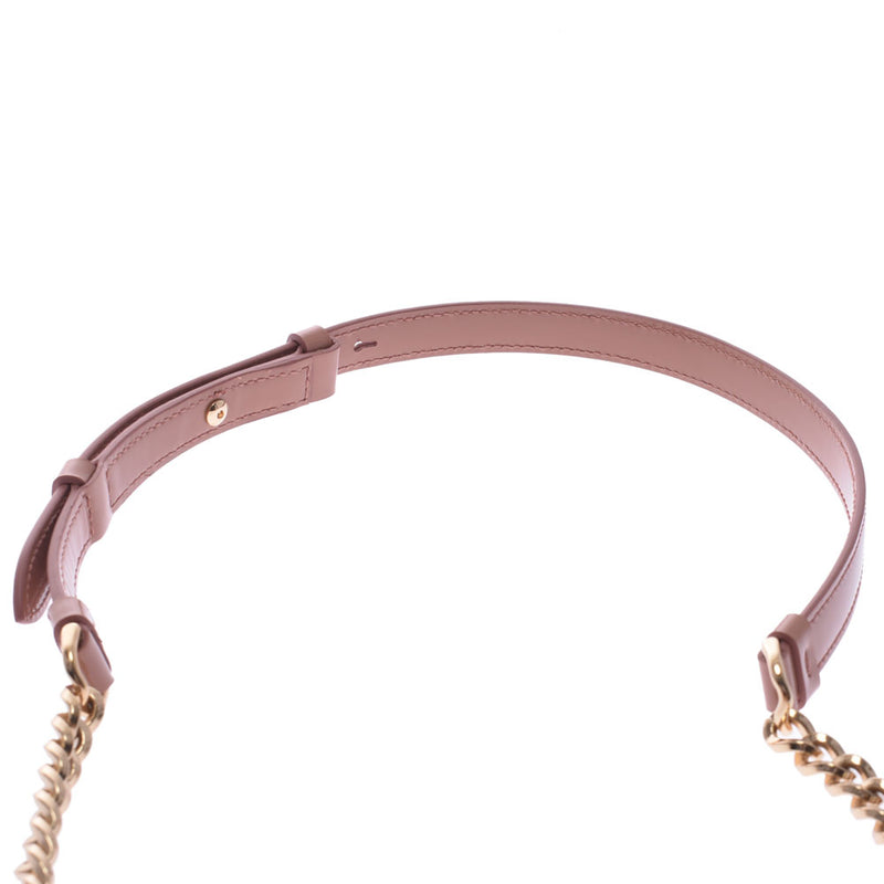 Ferragamo veragamo Ferragamo VA chain shoulder pink Beige gold metallic ladies enamel shoulder bag a