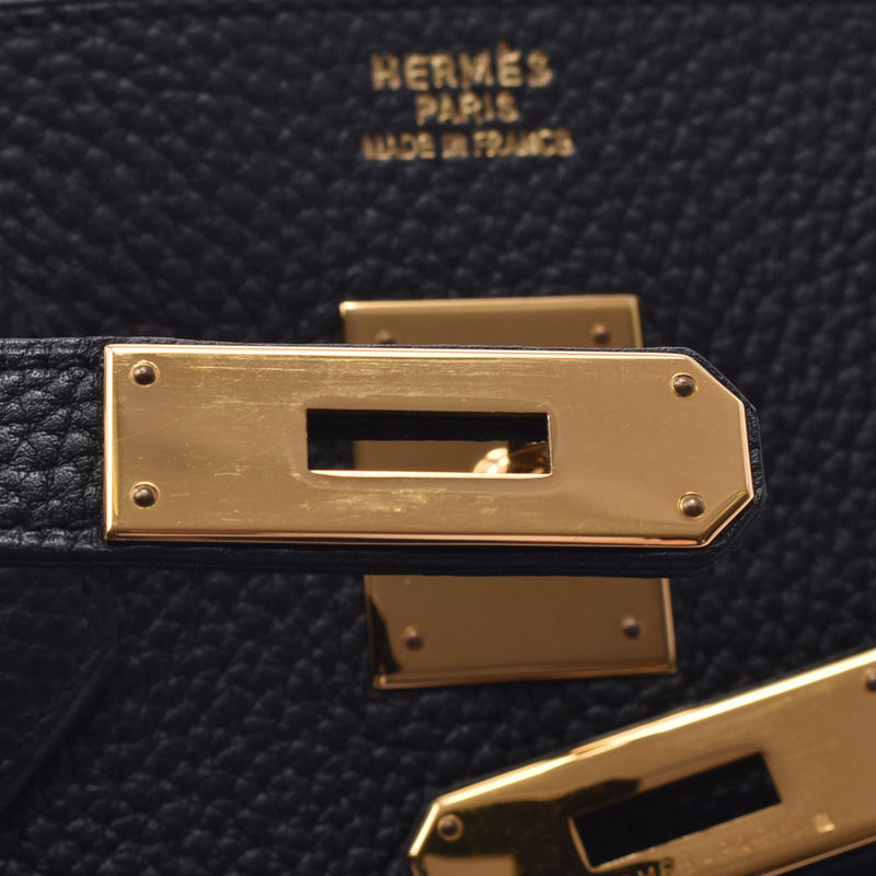 HERMES Hermes Birkin 35 black gold metal fittings □ B engraved (around 1998) Unisex Togo handbag A rank used Ginzo