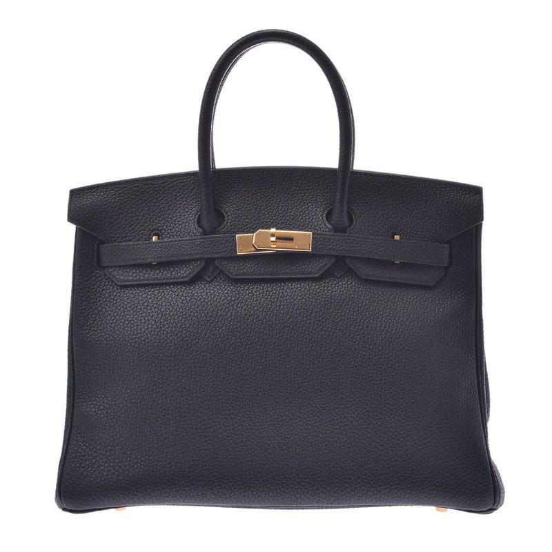 HERMES Hermes Birkin 35 black gold metal fittings □ B engraved (around 1998) Unisex Togo handbag A rank used Ginzo