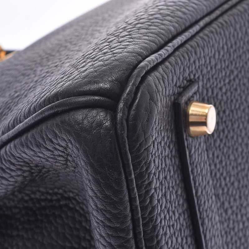 HERMES Hermes Birkin 35 black gold metal fittings □ B engraved (around 1998) Unisex Togo handbag A rank used Ginzo