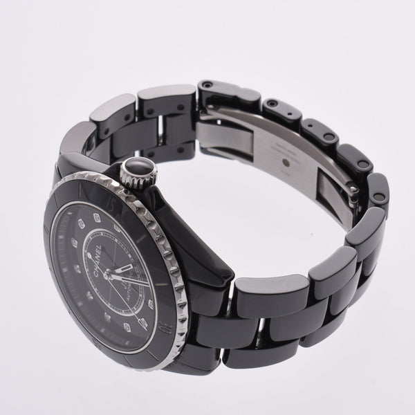 CHANEL 香奈儿 J12 12P 钻石背面 Ske H5702 男士黑色陶瓷/SS 手表自动绕组黑色表盘 A 级二手银藏