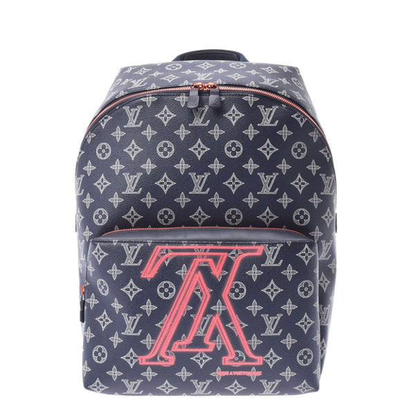 LOUIS Vuitton Louis Vuitton monogram ink up side down Apollo Backpack Navy M43676 men's backpack・daypack a-rank used silver