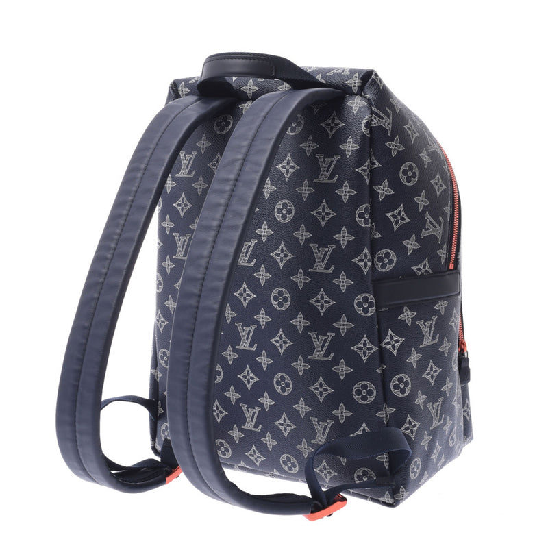 Pre-owned Apollo Backpack Monogram Upside Down Ink Navy