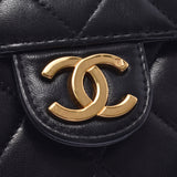CHANEL Chanel Matrasse, chain shoulder bag, pushlock, single flap, black goldenware, ladies, rumskin shoulder bag AB rank, used silver warehouse