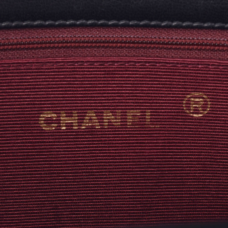CHANEL Chanel Matrasse chain shoulder bags, double lids, black goldenware, ladies, rumskin shoulder bags AB ranks, used silverware