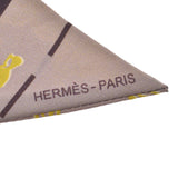 HERMES Hermes Twilly Forble 24 24 FAUBOURG SECONDE Yellow-green / gray women's 100% silk scarf B rank used Ginzo