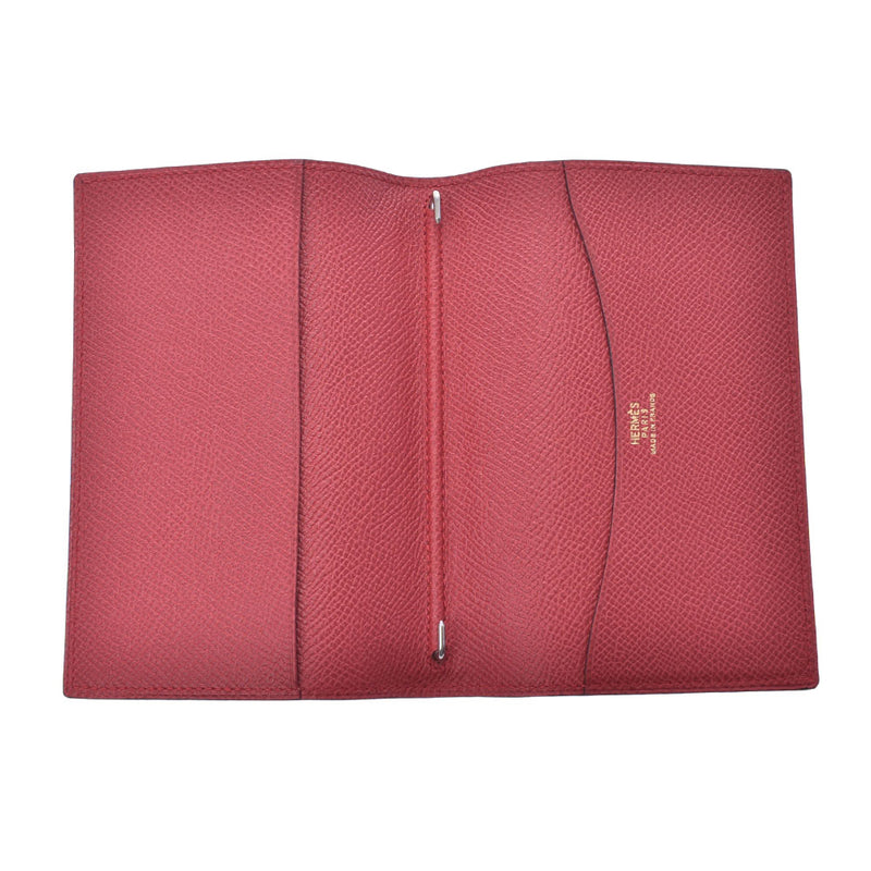 HERMES Hermes Agenda GM Bicolor Blue Indigo / Red Silver Metal Fittings □ A Engraved (Around 1997) Unisex Kushbel Notebook Cover A Rank Used Ginzo
