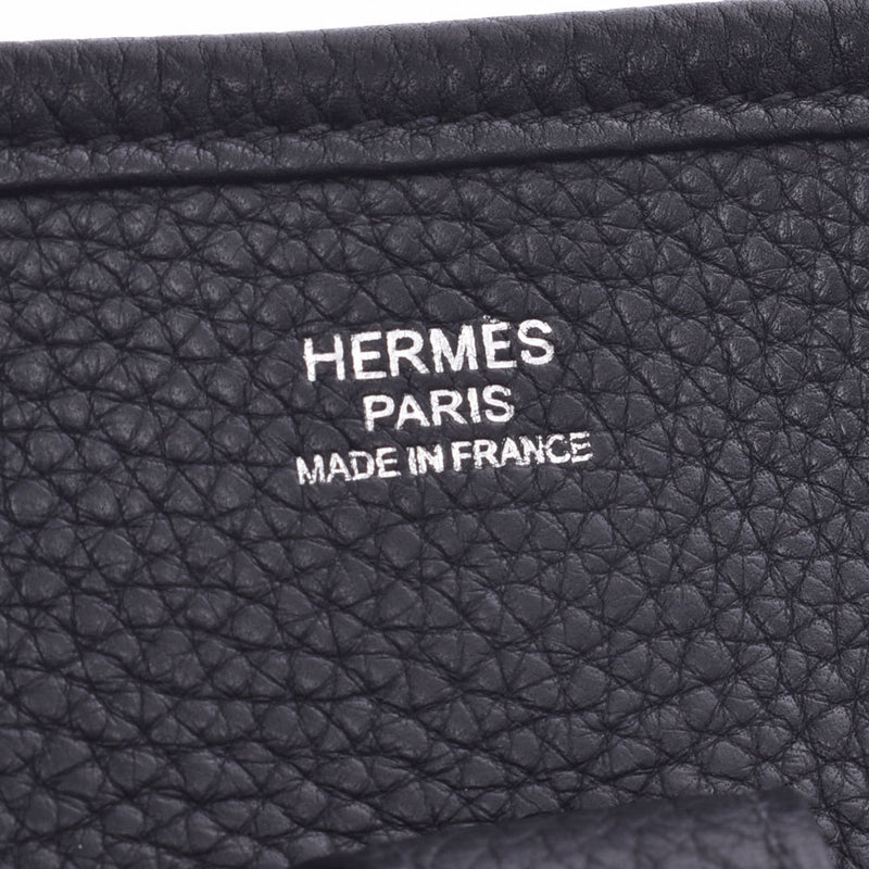HERMES Hermes Evelyn 3 PM黑银金铭文T(大约2015年)Unisex Trillon Clement肩袋A Rank使用银器