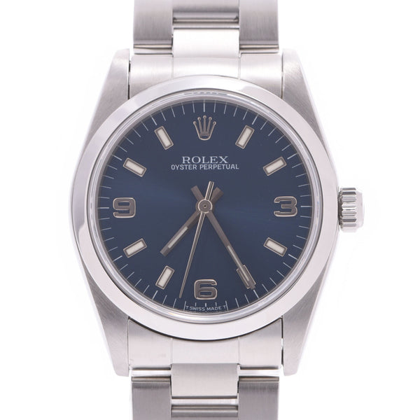 ROLEX Rolex Oyster Perpetual 67480 Boys SS Watch Automatic Blue 369 Dial A Rank Used Ginzo