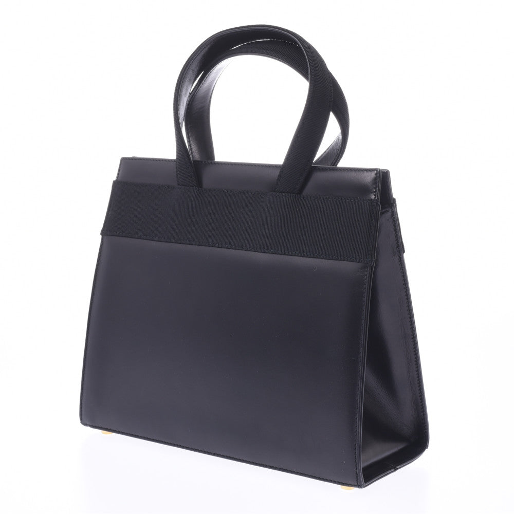 Salvatore Ferragamo フェラガモ ヴァラリボン 2WAYバッグ 黒 ゴールド 