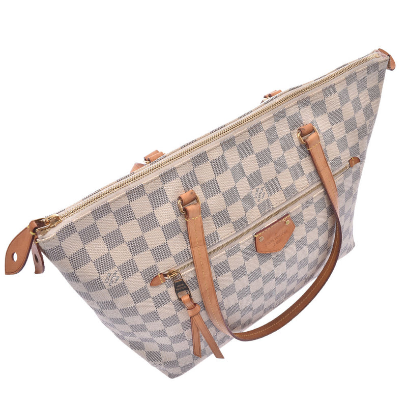 LOUIS VUITTON ルイヴィトン ダミエ アズール イエナMM 白 N44040 レディース トートバッグ Bランク 中古 銀蔵