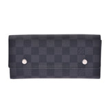 LOUIS VUITTON Louis Vuitton Damier Grafitt Portofoile Ron Modulable Black/Grey N63084 Men's Damie Grafitt Canvas Long Wallet AB Rank Used Ginzo