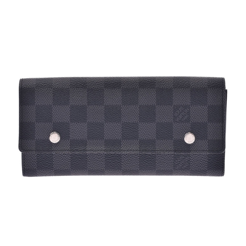 LOUIS VUITTON Louis Vuitton Damier Grafitt Portofoile Ron Modulable Black/Grey N63084 Men's Damie Grafitt Canvas Long Wallet AB Rank Used Ginzo