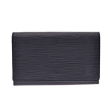 LOUIS VUITTON, Louviton, e, Port-Port-Fouille, black silver, black silver, gold fittings, M63972, number two epireza, two wallets, A rank used, silver,