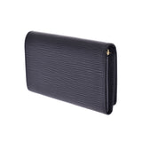 LOUIS VUITTON, Louviton, e, Port-Port-Fouille, black silver, black silver, gold fittings, M63972, number two epireza, two wallets, A rank used, silver,