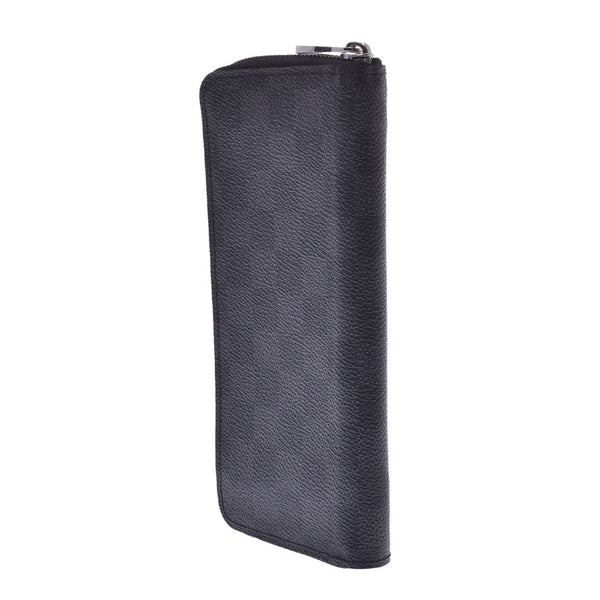 LOUIS VUITTON Louis Vuitton Grfitt Gippy Wallet Vertical Black/Grey N63095 Men's Damie Grafite Canvas Long Wallet A Rank Used Ginzo