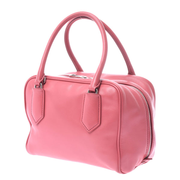 PRADA Prada 2WAY mini Boston bag pink silver metal fittings ladies calf handbag AB rank used Ginzo