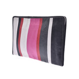 BALENCIAGA Balenciaga Bazaar Black Gray Pink 443658 Unisex Calf Clutch Bag AB Rank Used Ginzo