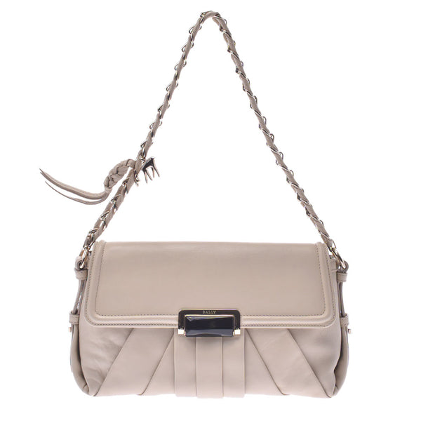 BALLY Barry, chain, shoulder beige, Ladies, shoulder bags, AB, AB, AB, used, silver, rank.