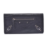 BALENCIAGA Balenciaga money Gray Silver Bracket 163471 unisex scarf long wallet B rank used silver