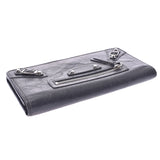 BALENCIAGA Balenciaga money Gray Silver Bracket 163471 unisex scarf long wallet B rank used silver