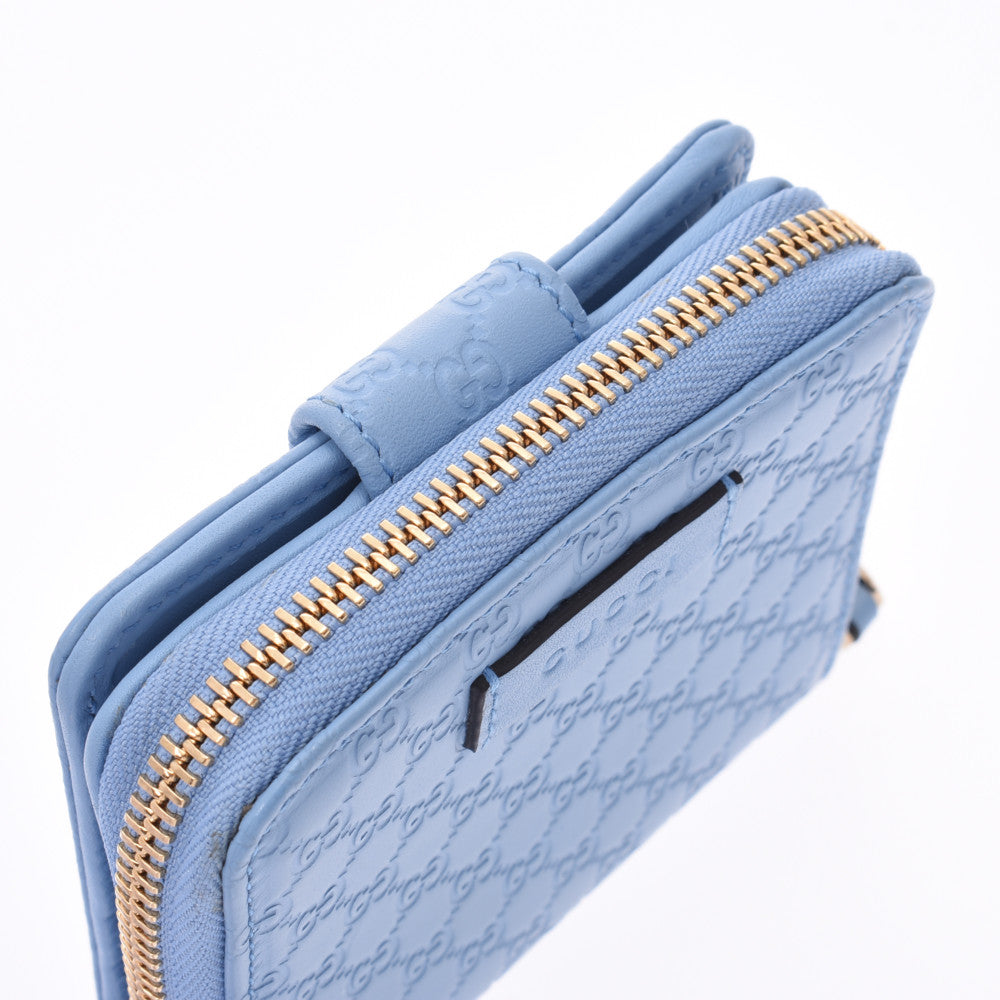 グッチグッチシマ コンパクトジップ アウトレット ブルー ユニセックス