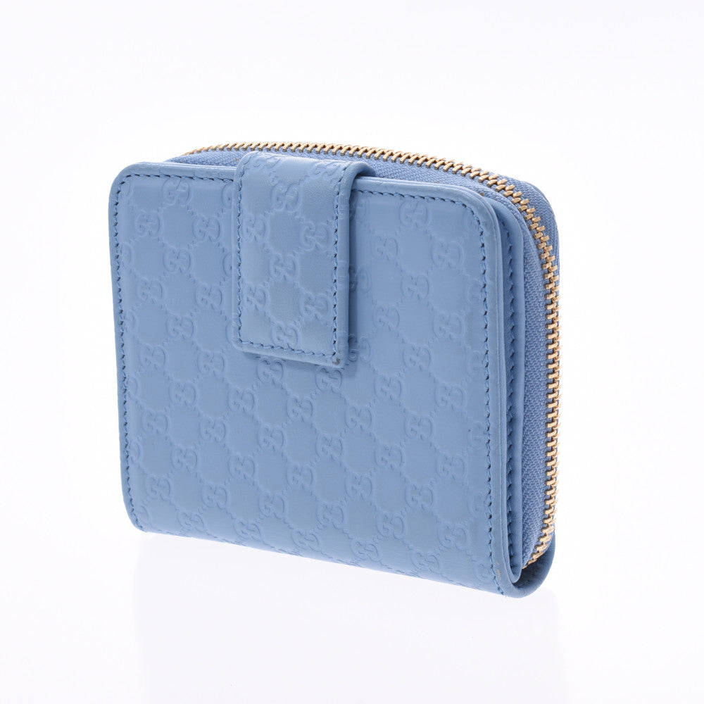 imlph　出品です グッチグッチシマ コンパクトジップ アウトレット ブルー ユニセックス