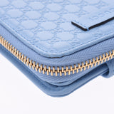 GUCCI Guccima Compact Zip Outlet Blue 449395 Unisex Carf Two Folding Purse A Rank used silverware