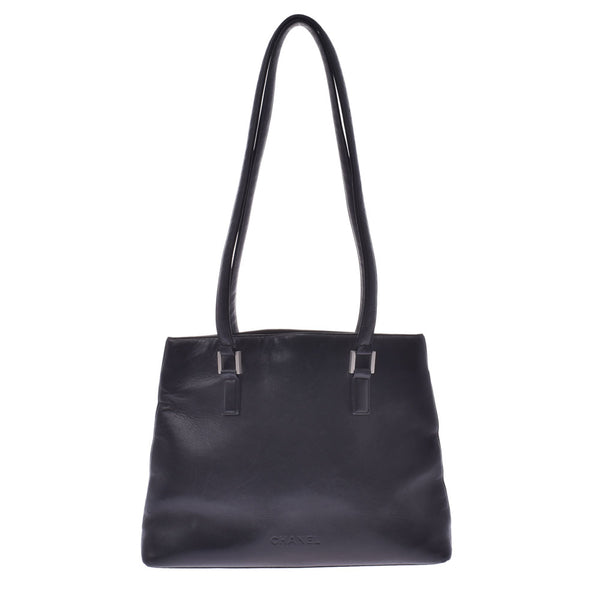 Chanel long shoulder type Black Womens calf Tote B